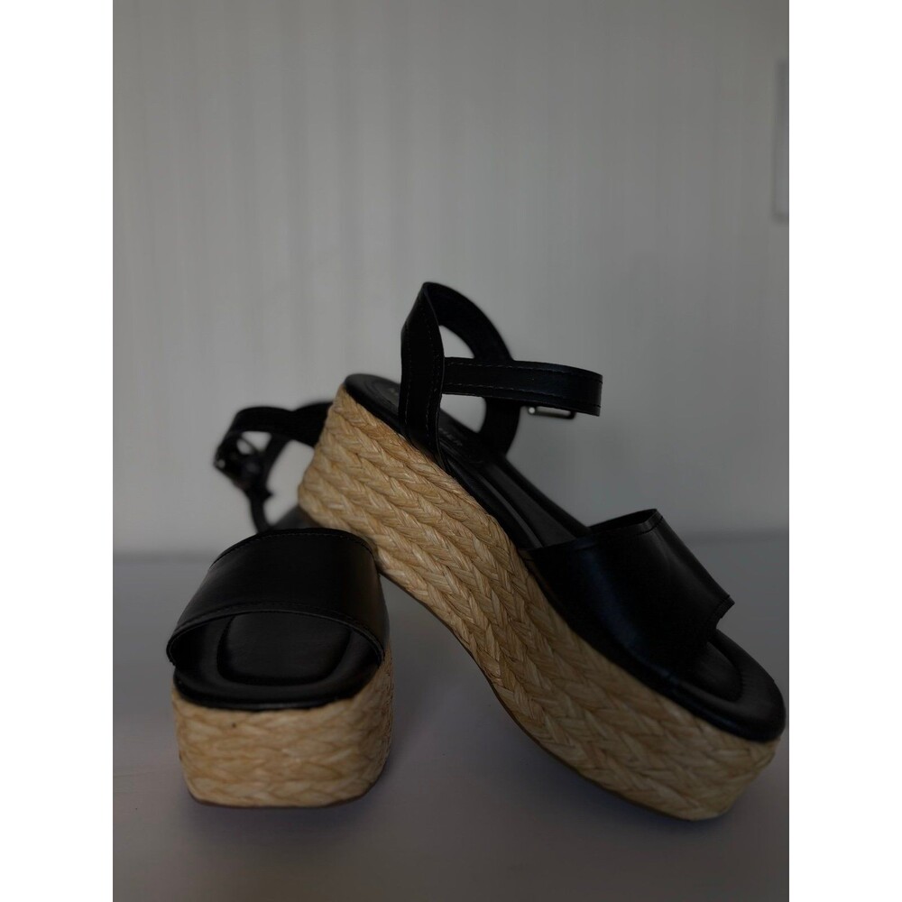 Sandals Marc Fisher Jellard Black Espadrille Platform Sandals